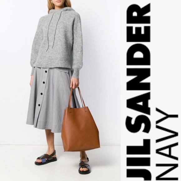 Last Chance Jil Sander Navy Brown Leather Tote Bag - Picture 14 of 14